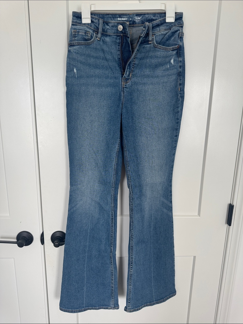 Only worn once!! Old Navy Medium Blue Higher High Rise Flare Jeans